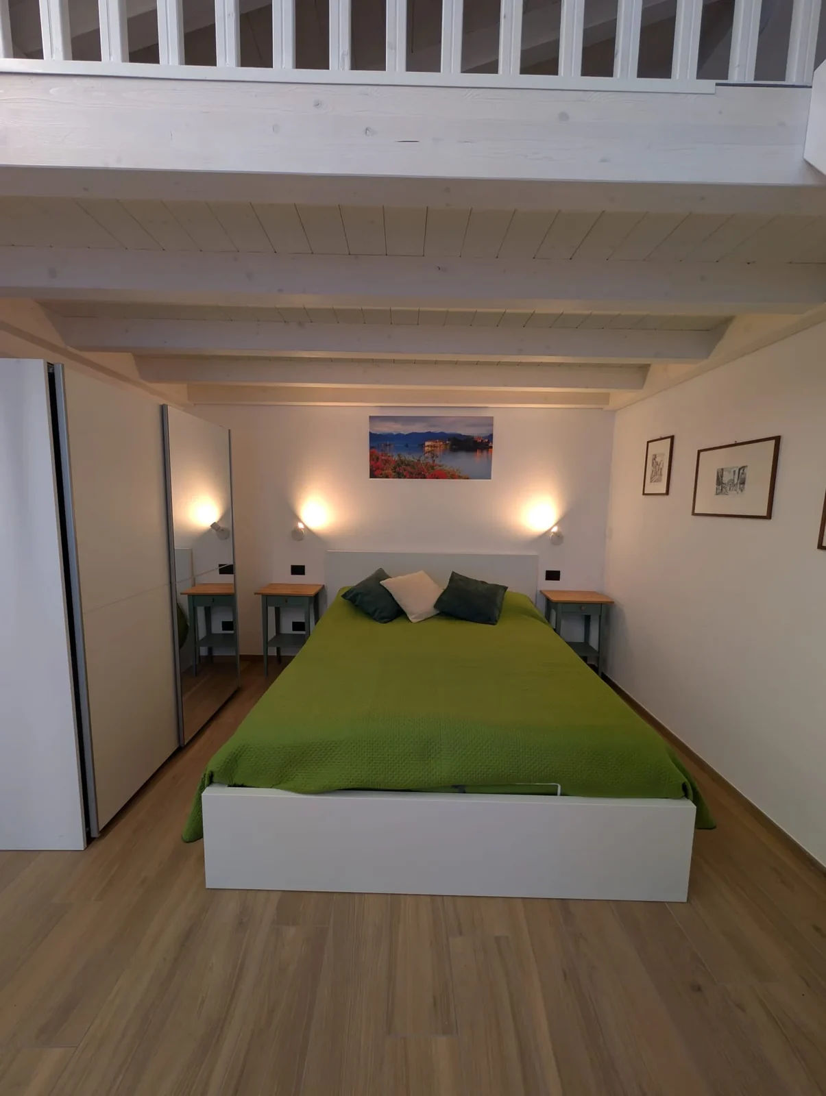 Magnolia sleeping area beneath the loft
