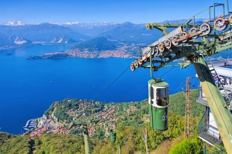 Cable car climbing Sasso del Ferro
