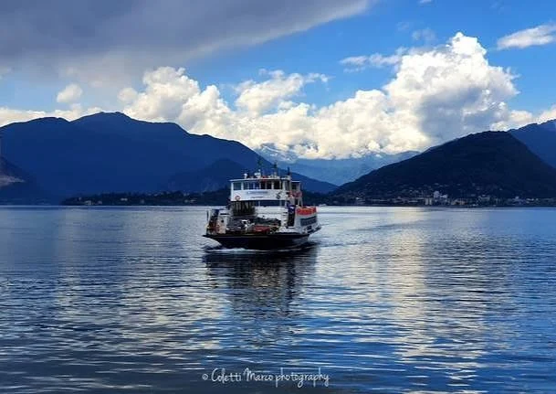 Passenger ferry travelling across Lake Maggiore